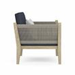 Cayman 35 in. W Contemporary Outdoor Conversation Chair in Slate Gray Fabric