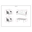 Belize Contemporary 4 Piece Outdoor Conversation Set in Gray Sand Drift Fabric