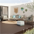 Belize Contemporary 4 Piece Outdoor Conversation Set in Gray Sand Drift Fabric