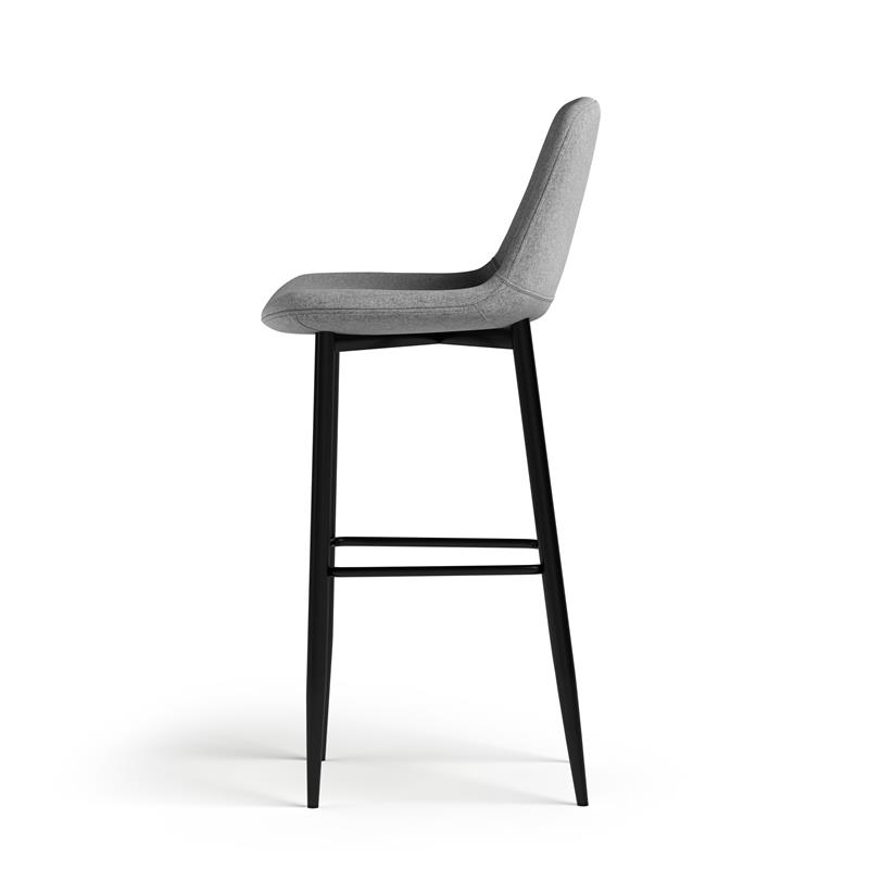 Laurel Mid Century Modern Bar Stool (Set of 2) in Slate Gray Linen Look