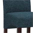 Cosmopolitan Tufted Parson Chair (Set of 2) in Denim Blue Linen Look Fabric