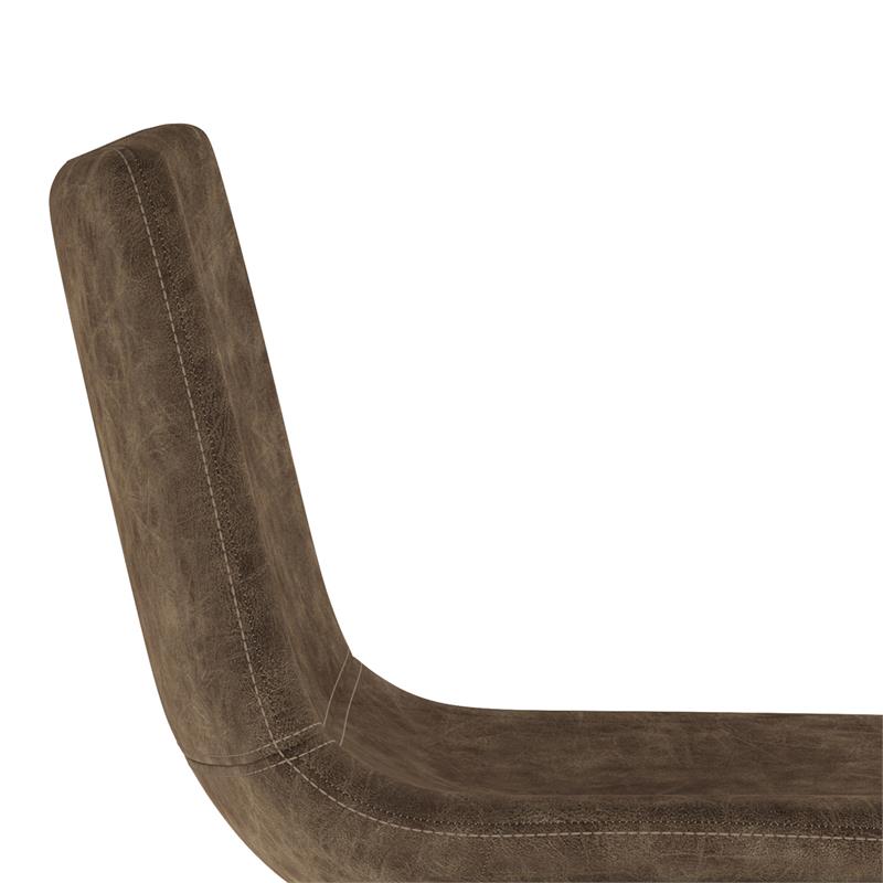 Warner Mid Century Dining Chair (Set of 2) in Distressed Brown Faux Leather