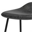 Dafney Contemporary Bar Stool (Set of 2)in Distressed Charcoal Gray Faux Leather