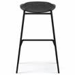 Dafney Contemporary Bar Stool (Set of 2)in Distressed Charcoal Gray Faux Leather