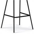Dafney Contemporary Bar Stool (Set of 2)in Distressed Charcoal Gray Faux Leather