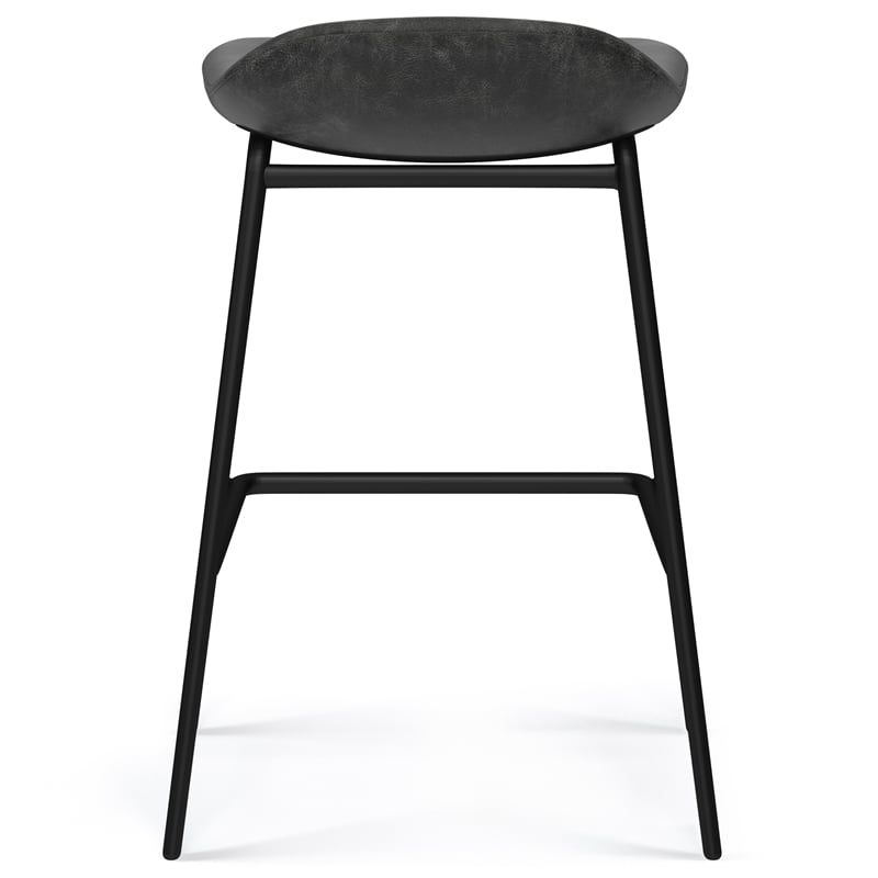 Dafney Contemporary Counter Height Stool (Set of 2) in Distressed Charcoal Gray