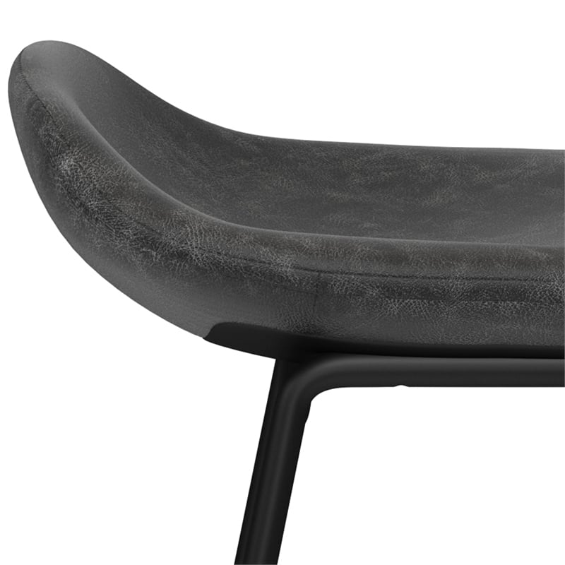 Dafney Contemporary Counter Height Stool (Set of 2) in Distressed Charcoal Gray