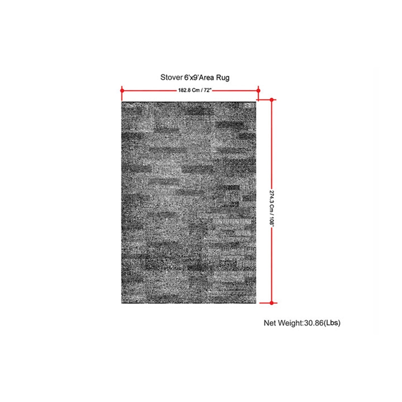 Stover 6 x 9 Area Rug Contemporary in Fog