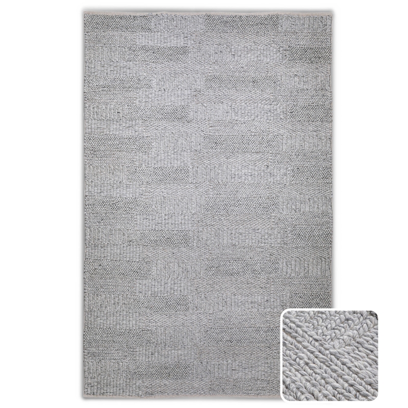 Stover 6 x 9 Area Rug Contemporary in Fog