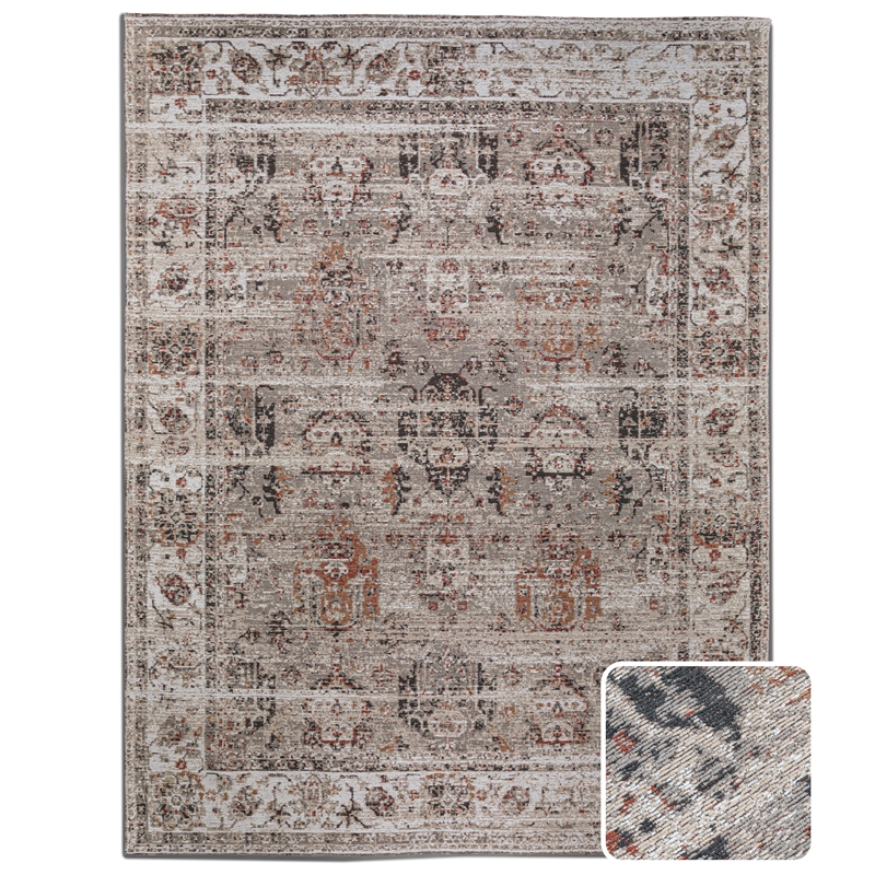 Dobbins 8 x 10 Area Rug Contemporary in Beige and Rust