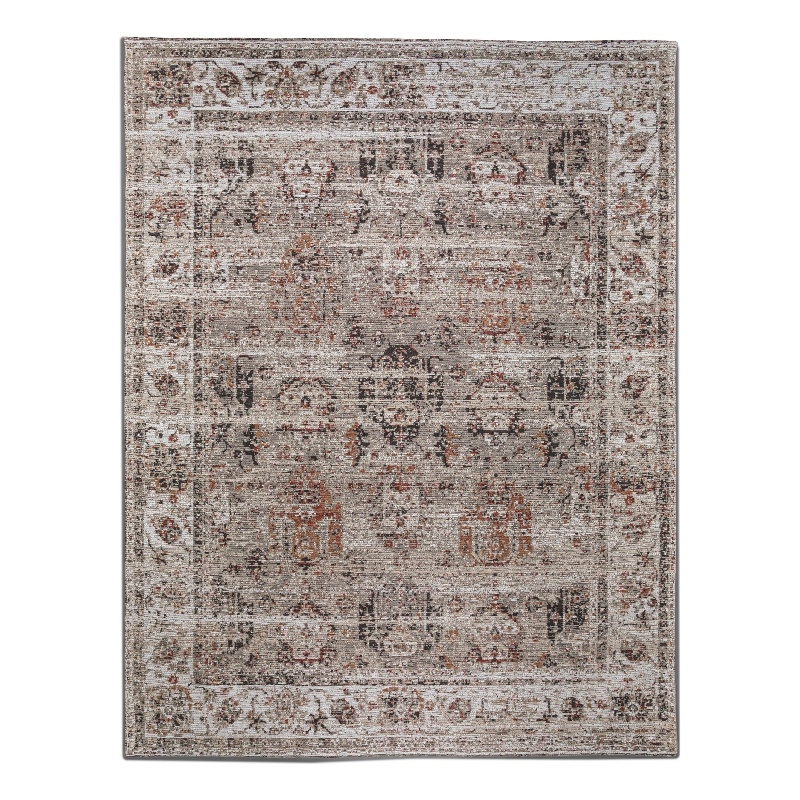 Dobbins 8 x 10 Area Rug Contemporary in Beige and Rust