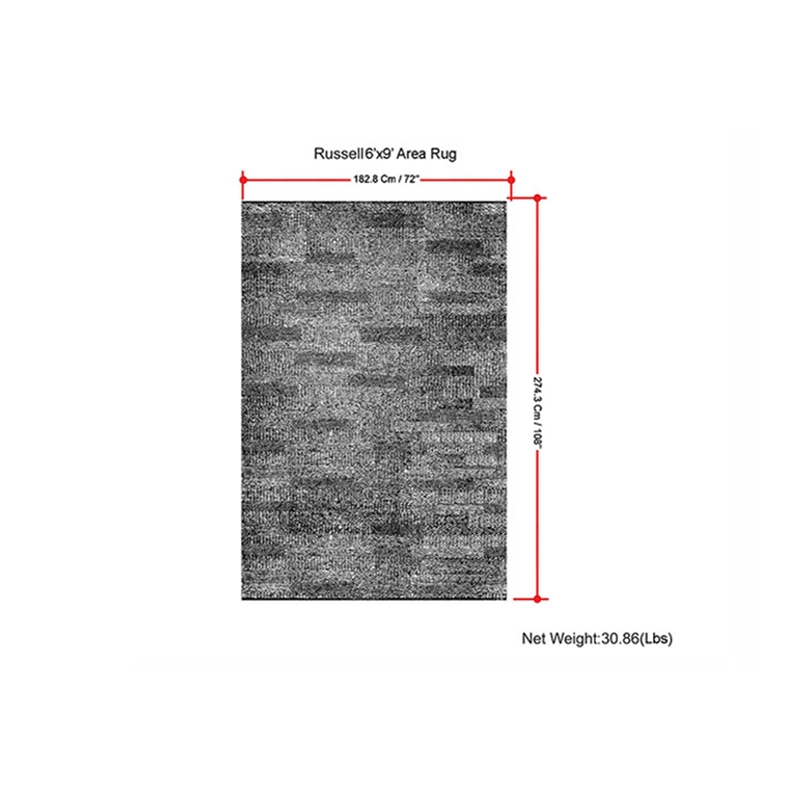 Russell 6 x 9 Area Rug Contemporary in Mocha