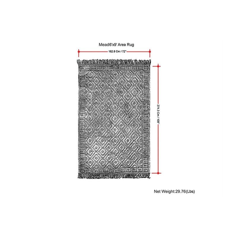 Mead 6 x 9 Area Rug Contemporary in Ivory