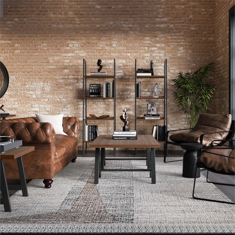 Lester 6 x 9 Area Rug Contemporary in Natural and Silver