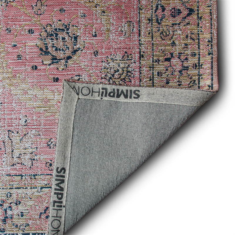 Coleman 6 x 9 Area Rug Contemporary in Pink and Blue