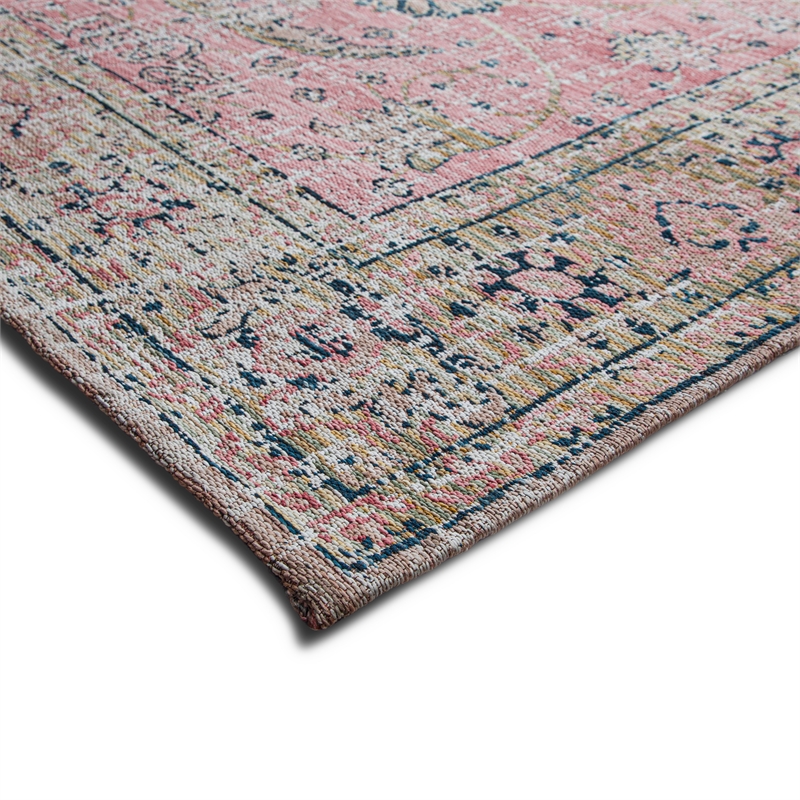 Coleman 6 x 9 Area Rug Contemporary in Pink and Blue