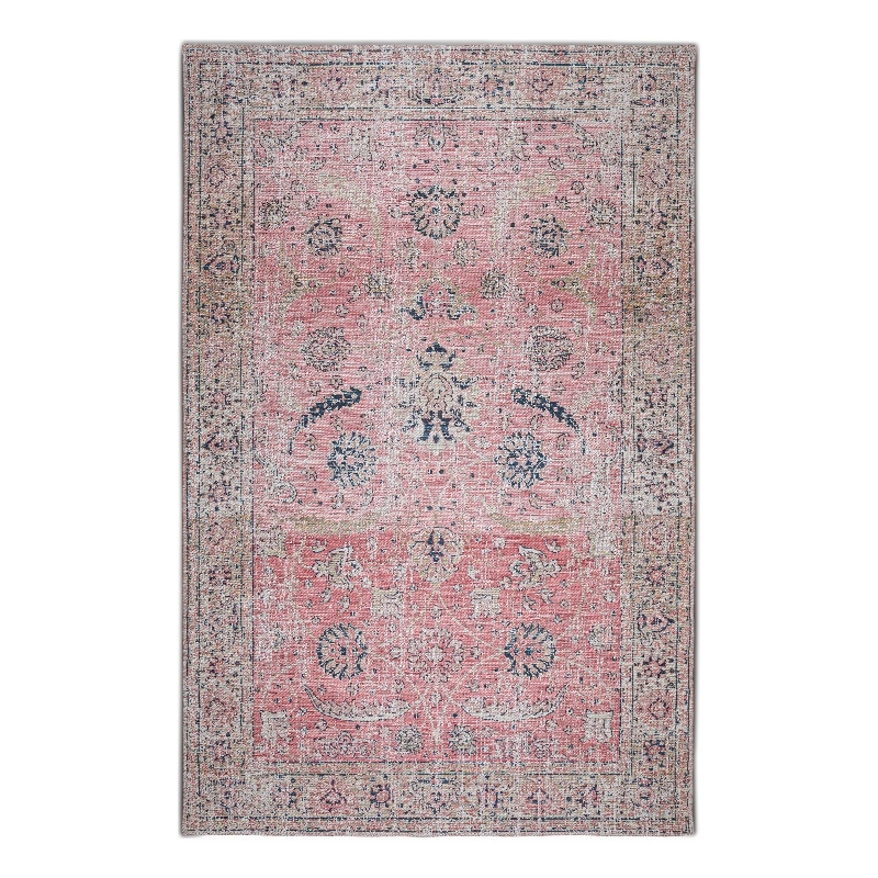 Coleman 6 x 9 Area Rug Contemporary in Pink and Blue