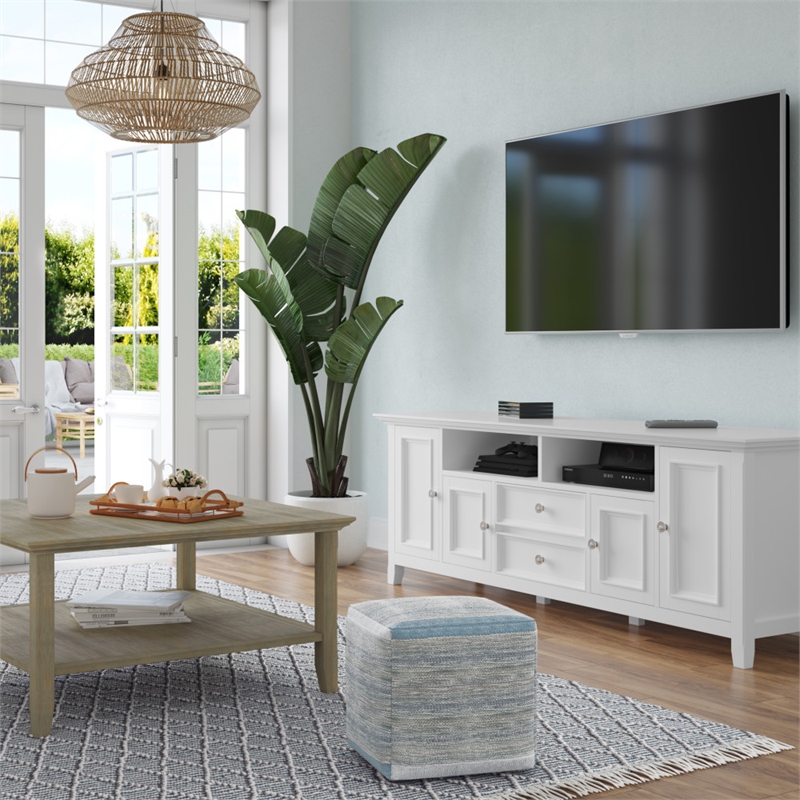 Ogden 6 x 9 Area Rug Contemporary in Ivory and Teal