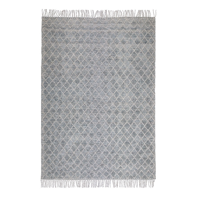 Ogden 6 x 9 Area Rug Contemporary in Ivory and Teal