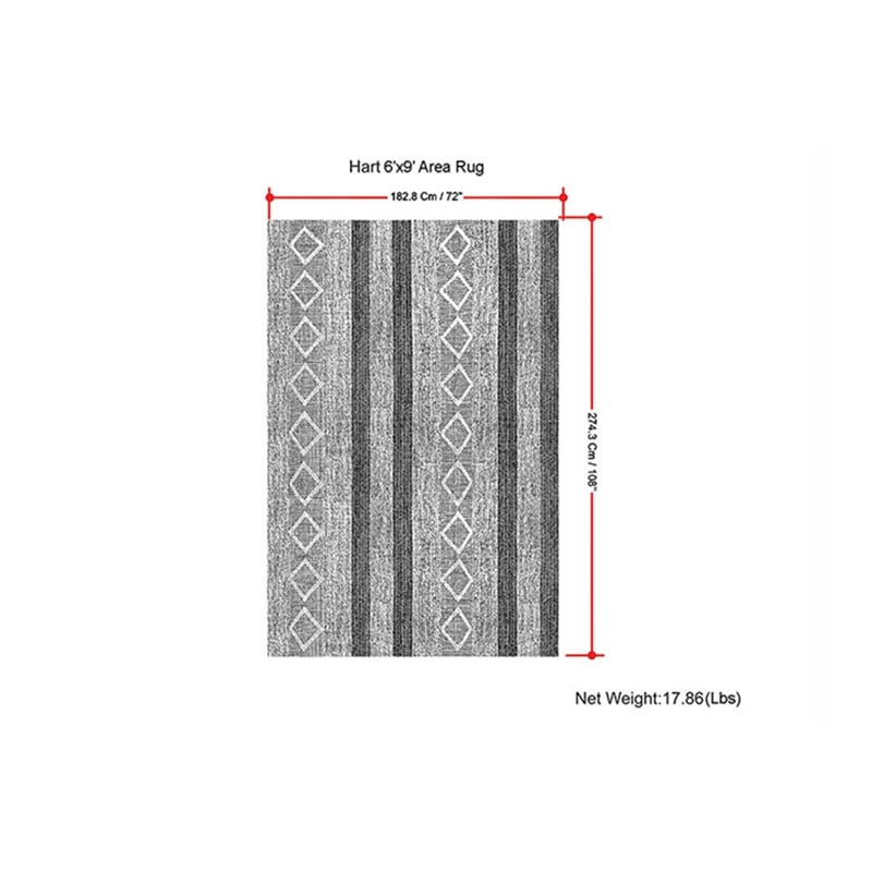Hart 6 x 9 Area Rug Contemporary in Taupe and Black