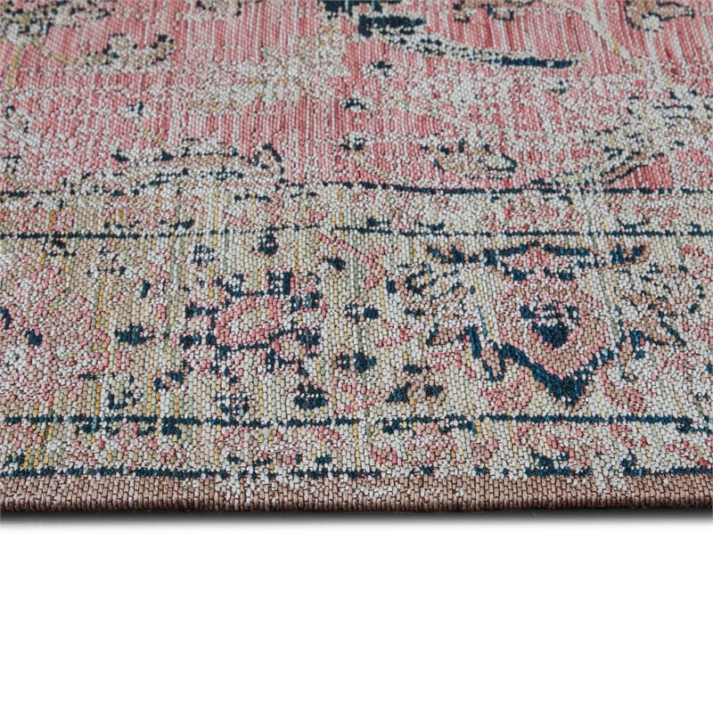 Coleman 8 x 10 Area Rug Contemporary in Pink and Blue