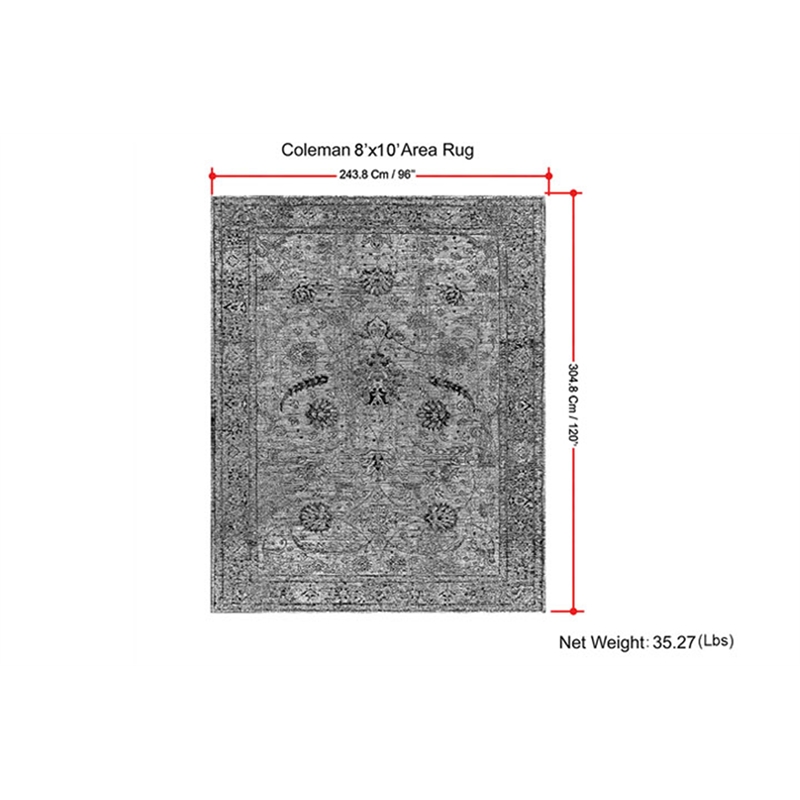 Coleman 8 x 10 Area Rug Contemporary in Pink and Blue