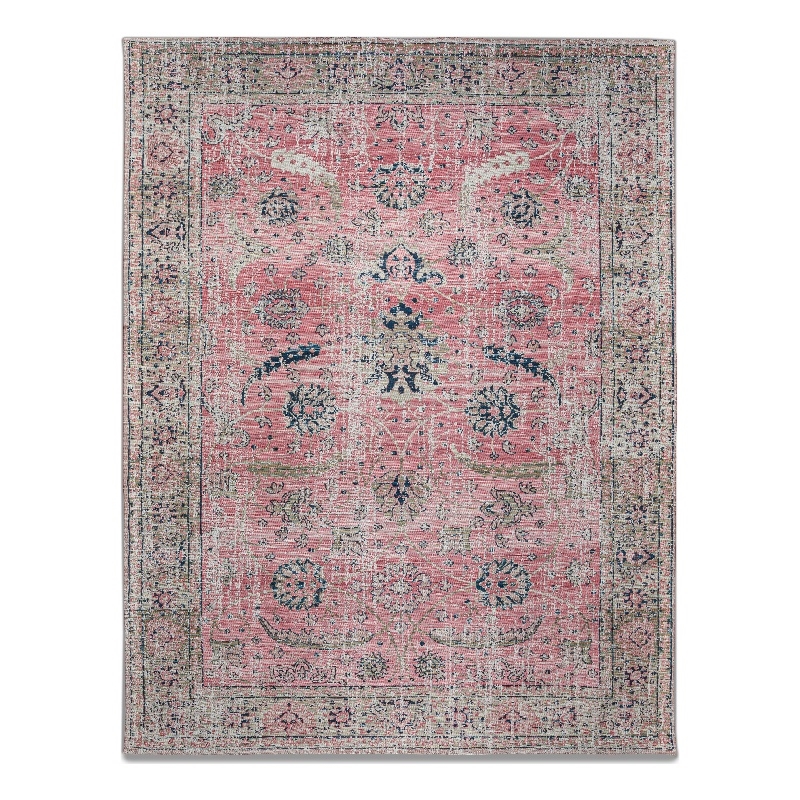Coleman 8 x 10 Area Rug Contemporary in Pink and Blue