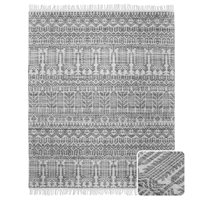 Banning 8 x 10 Area Rug Contemporary in Gray and Ivory