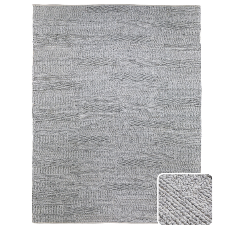 Stover 8 x 10 Area Rug Contemporary in Fog Gray