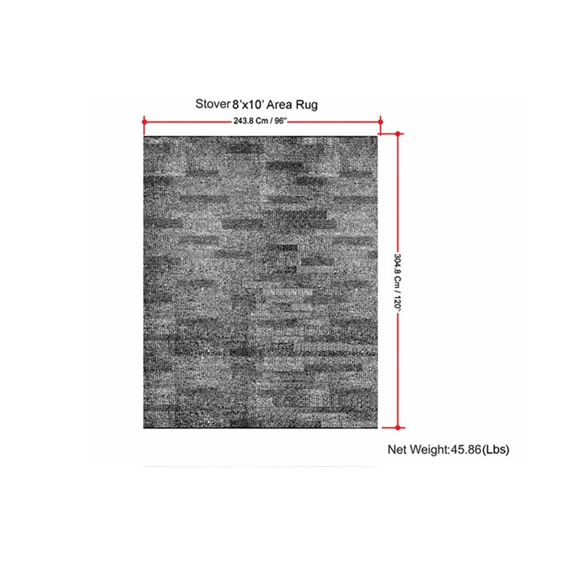 Stover 8 x 10 Area Rug Contemporary in Fog Gray