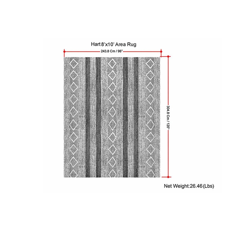 Hart 8 x 10 Area Rug Contemporary in Taupe and Black