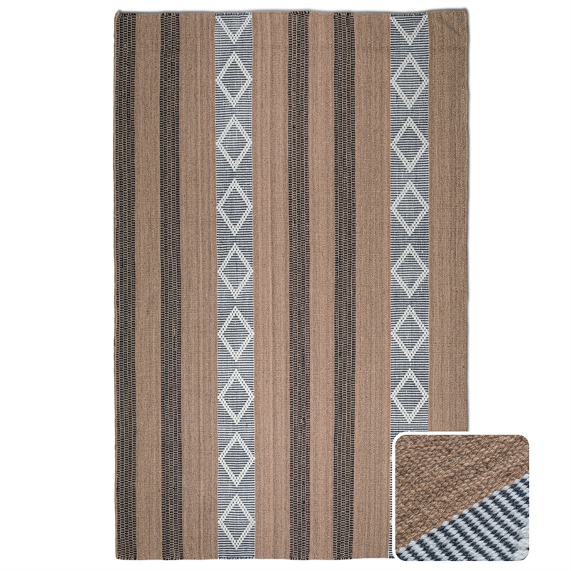 Hart 8 x 10 Area Rug Contemporary in Taupe and Black