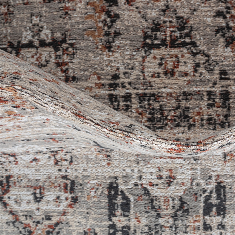 Dobbins 6 x 9 Area Rug Contemporary in Beige and  Rust