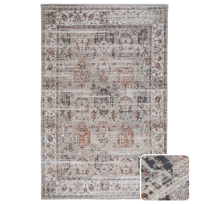 Dobbins 6 x 9 Area Rug Contemporary in Beige and  Rust