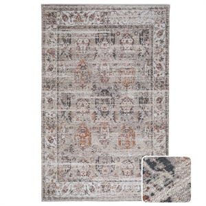 dobbins 6 x 9 area rug contemporary in beige and  rust