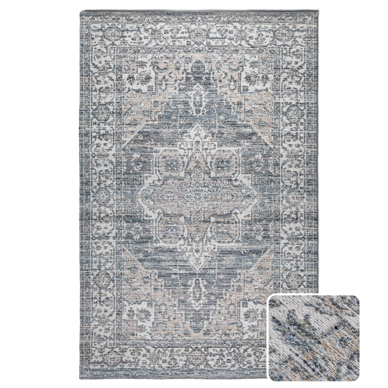Belton 6 x 9 Area Rug Contemporary in Gray and Mustard