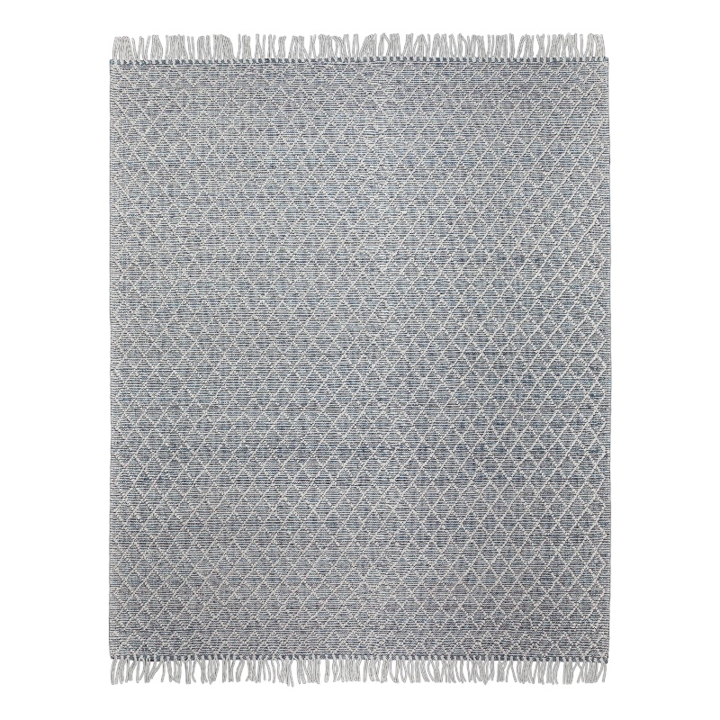 Ogden 8 x 10 Area Rug Contemporary in Ivory and Teal