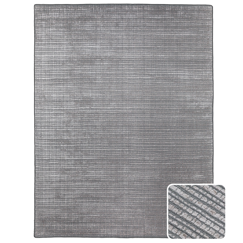 Paynes 8 x 10 Area Rug Contemporary in Silver