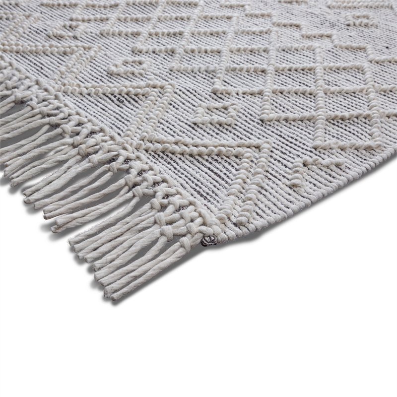 Jeffers 6 x 9 Area Rug Contemporary in Ivory and Brown