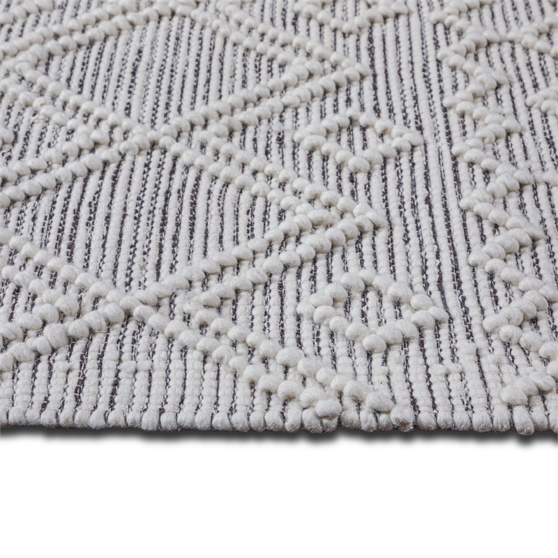 Jeffers 6 x 9 Area Rug Contemporary in Ivory and Brown