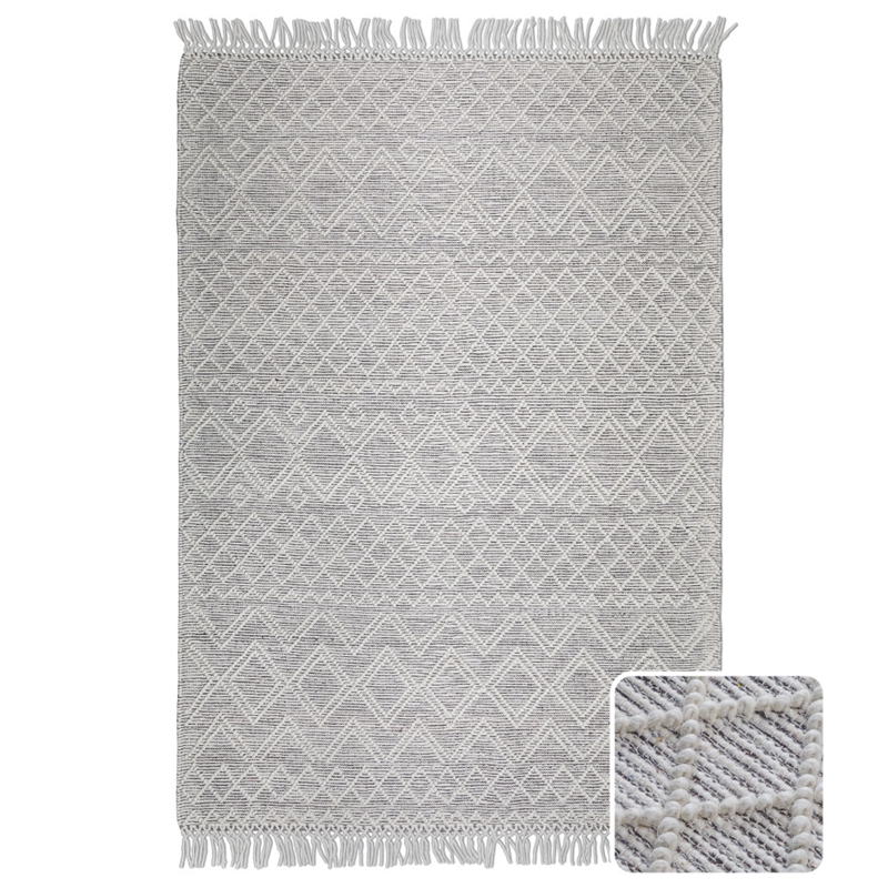 Jeffers 6 x 9 Area Rug Contemporary in Ivory and Brown