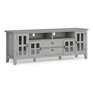 Artisan SOLID WOOD 72&quot Wd Contemporary TV Media Stand in Fog Gray