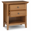 Amherst 24 inch Wide Solid Wood Transitional Bedside Table in Light Golden Brown