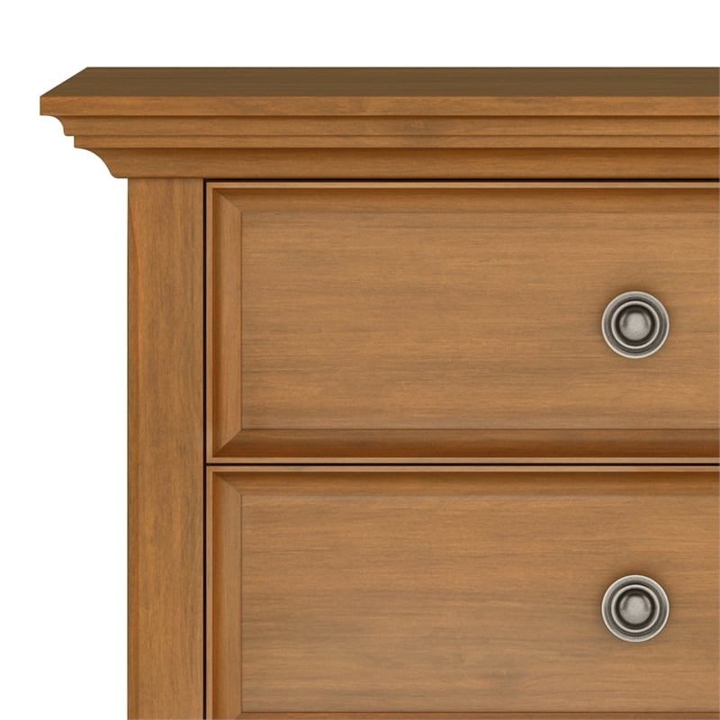 Amherst 24 inch Wide Solid Wood Transitional Bedside Table in Light Golden Brown