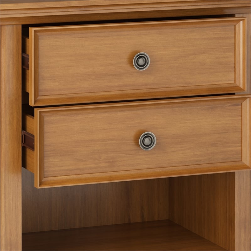 Amherst 24 inch Wide Solid Wood Transitional Bedside Table in Light Golden Brown
