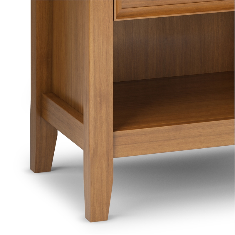 Amherst 24 inch Wide Solid Wood Transitional Bedside Table in Light Golden Brown
