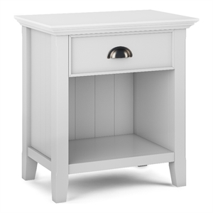 Acadian SOLID WOOD 24 inch Wide  Bedside Nightstand Table in White