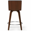 Roland Mid Century Modern Counter Height Stool in Black Faux Leather