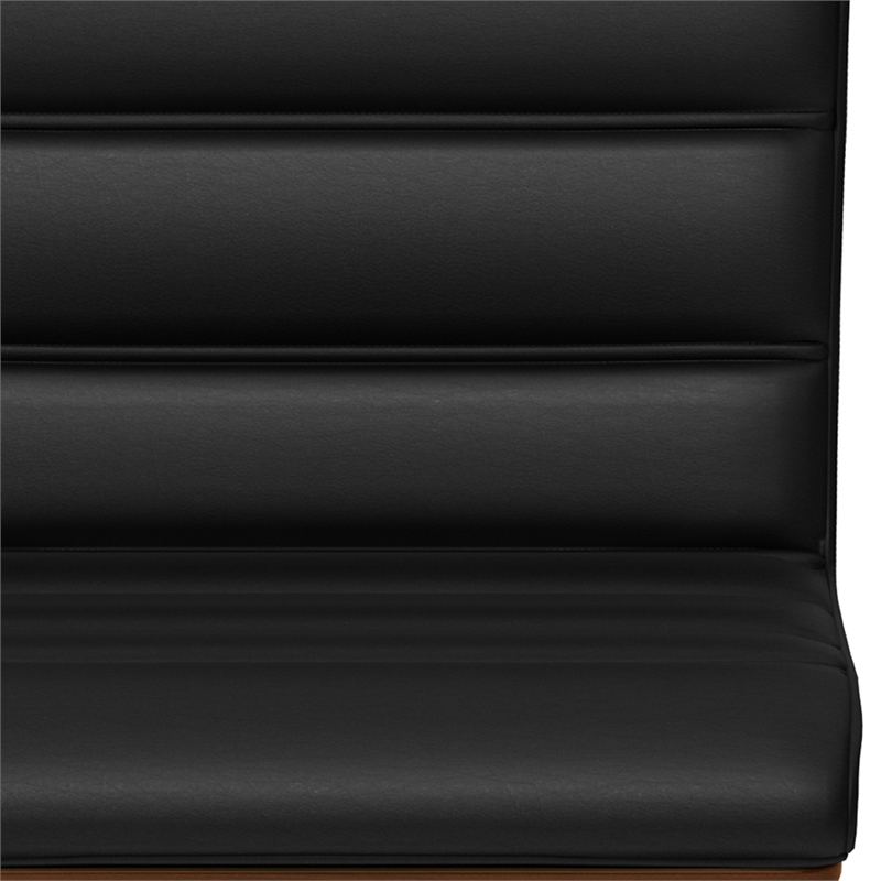 Roland Mid Century Modern Counter Height Stool in Black Faux Leather
