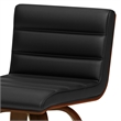 Roland Mid Century Modern Counter Height Stool in Black Faux Leather